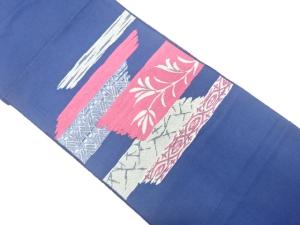 アンティーク　霞に草花模様織り出し名古屋帯（着用可）